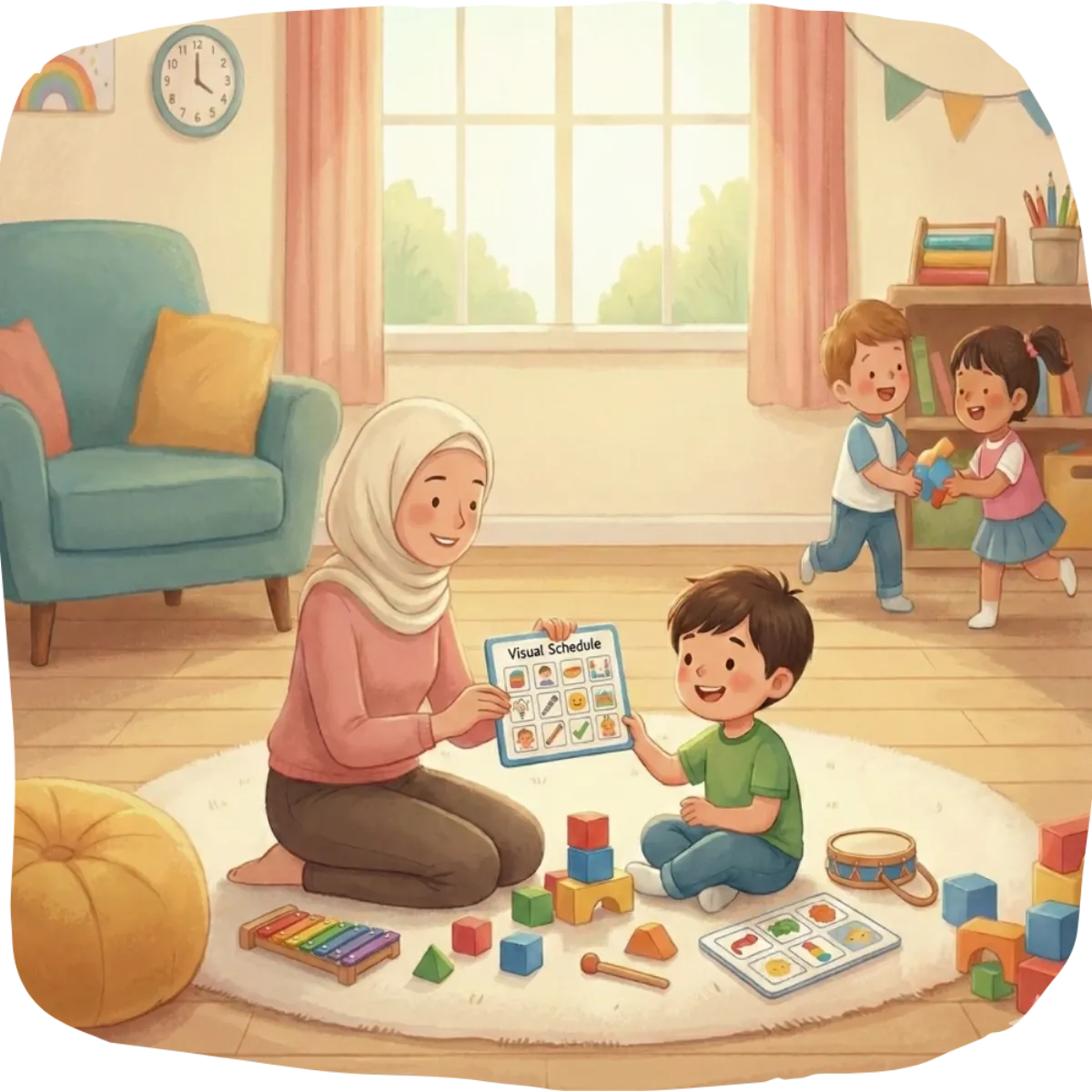 Anak bermain di ruang terapi